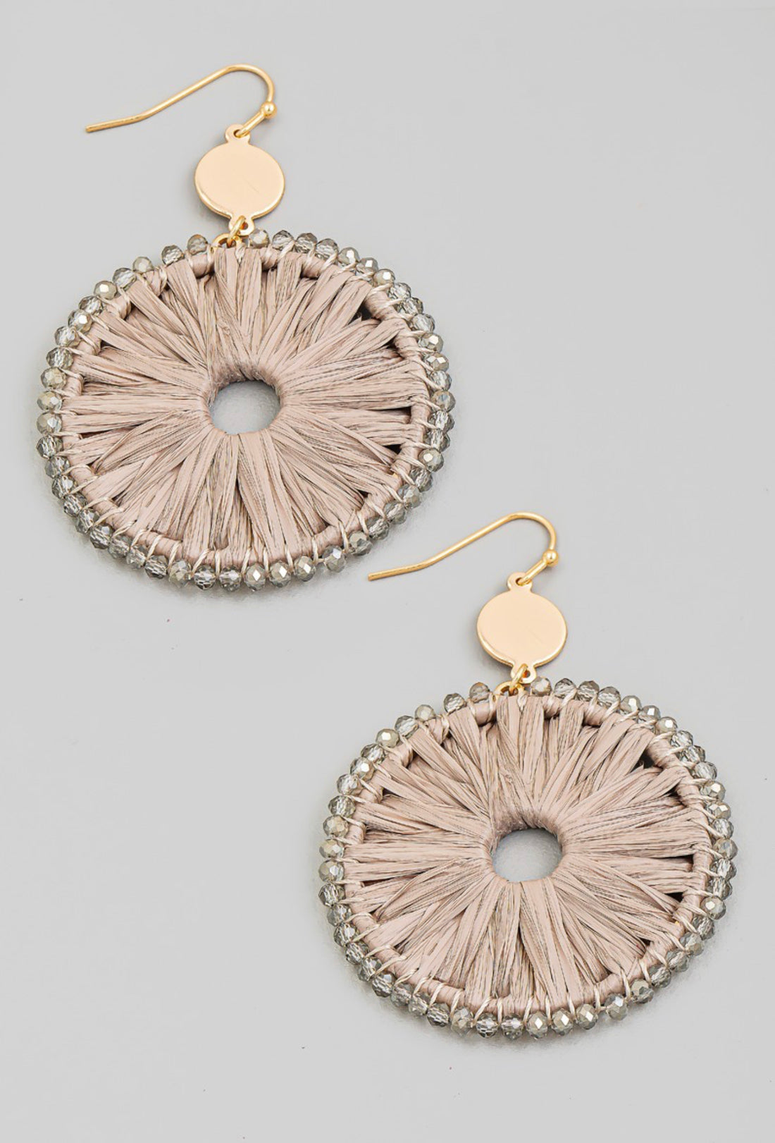 Raffia Disc Drop Earrings