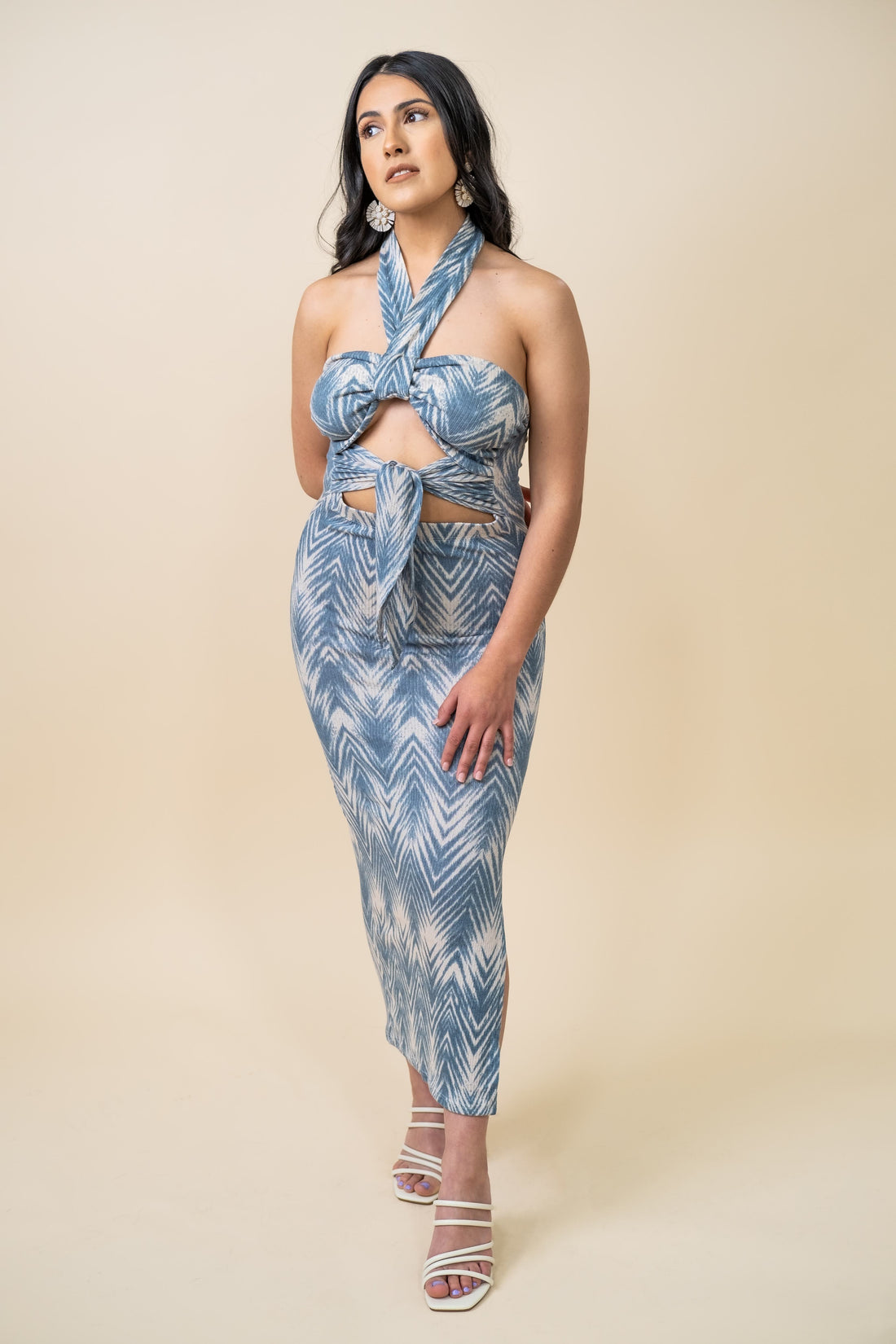 Ashlee Aztec Halter Midi Dress