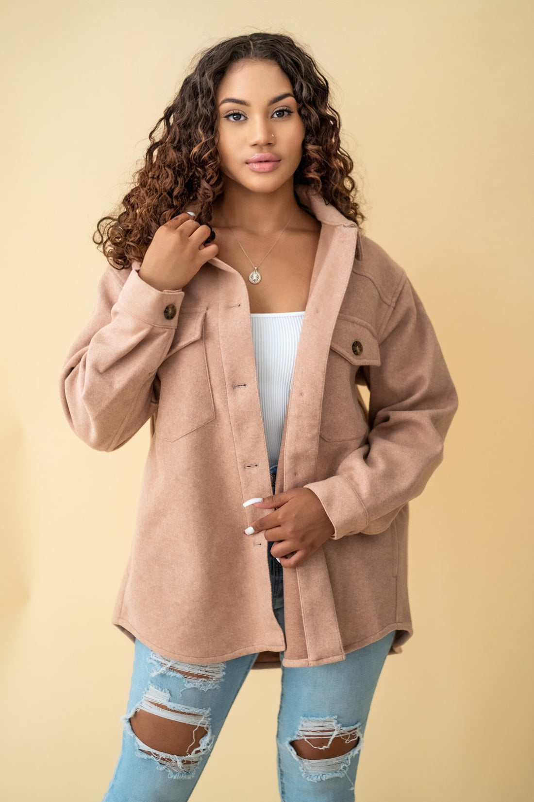 Sierra Mauve Oversized Jacket