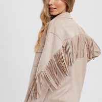 Sophia Suede Fringed Shacket