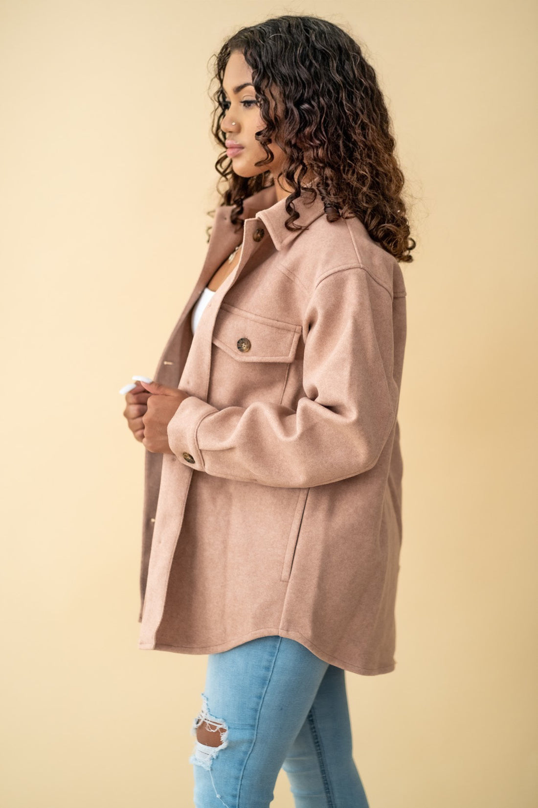 Sierra Mauve Oversized Jacket