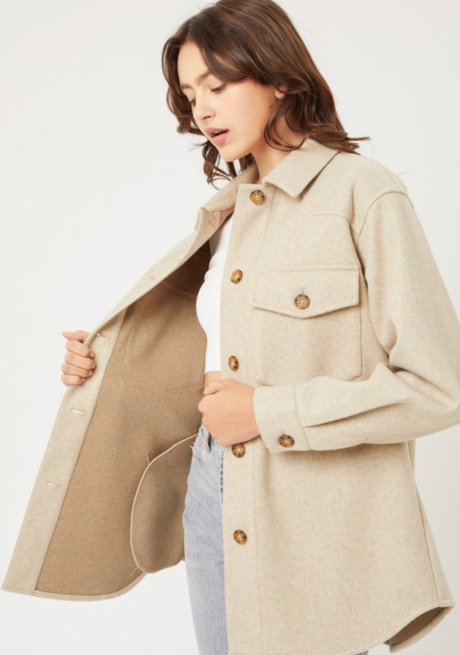 Sierra Oatmeal Oversized Jacket