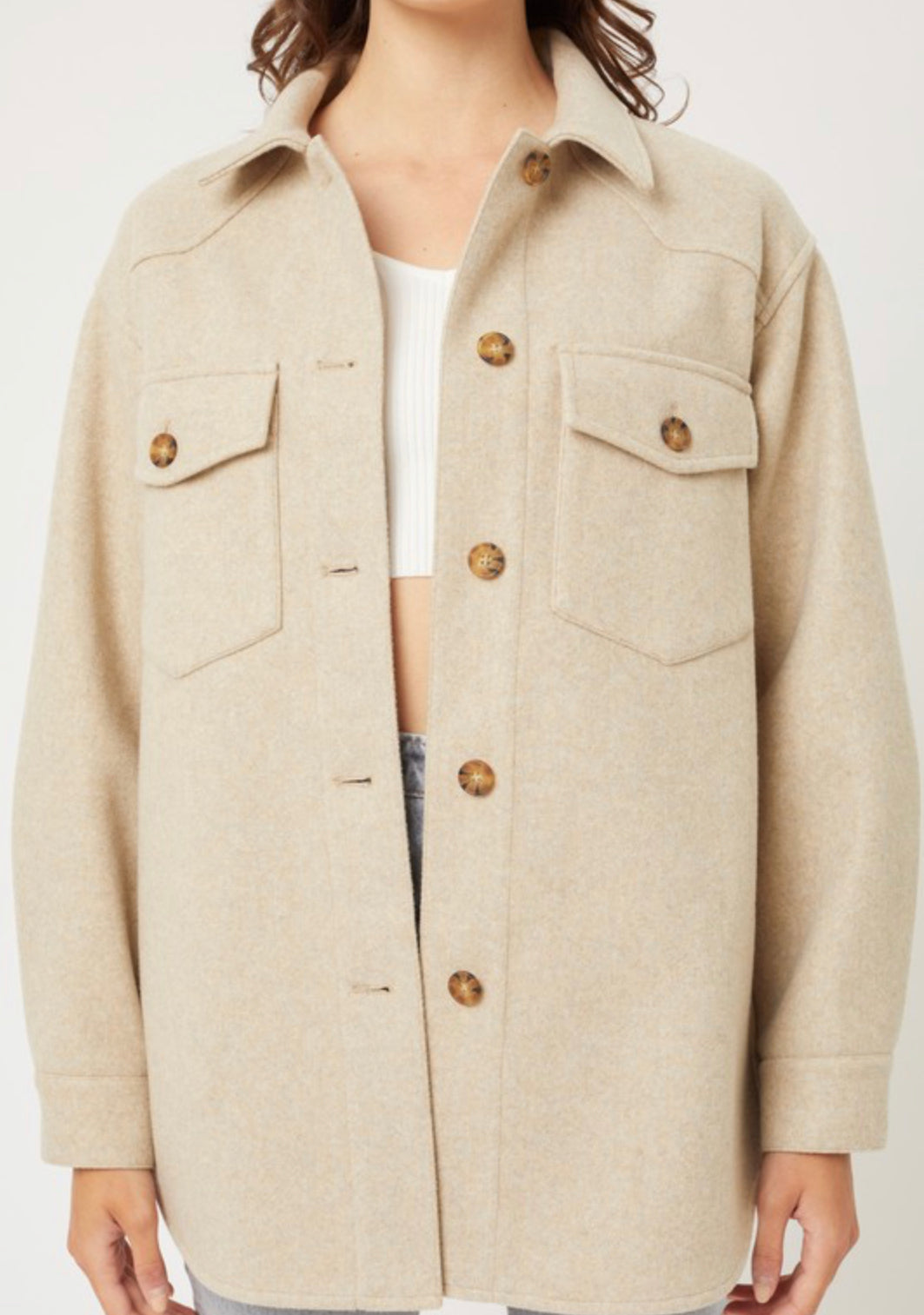 Sierra Oatmeal Oversized Jacket